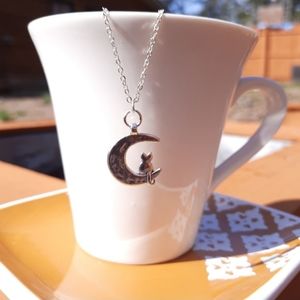 Cat & Moon Halloween Necklace